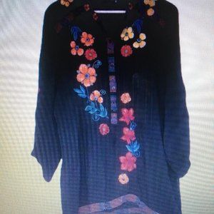 Johnny Was Embroidered Top L